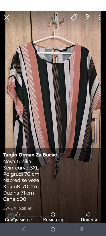 Topovi: Pretty Woman, 5XL (EU 50), Cvetni, bоја - Crna — 20