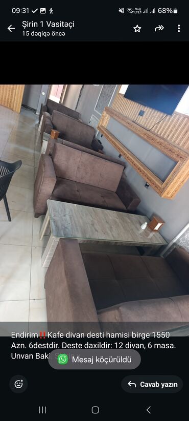 Sifarişlə dolablar: Endirim‼️Kafe divan desti hamisi birge 1550 Azn. 6destdir. Deste