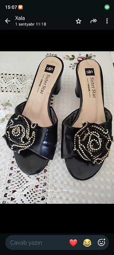 tərlik: Sister Star Vogue qadın açıq burunlu terliklər - Rəng: qara, laklı — 1