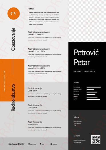 Reklamiranje, štampanje: Izrada i dizajn CV-a Motivacionog pisma Prvi utisak prilikom — 2