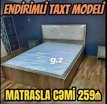yataq taxt: Endirimli taxt modeli – matrasyla birlikdə. - Taxta korpus: ağac — 1