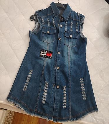 Женская одежда: Denim paltar/köynək-üst (qolsuz) – “Tommy Jeans” loqolu.razmer L - — 1