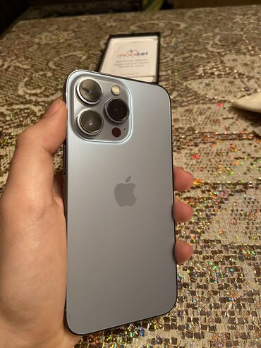 Apple iPhone: IPhone 13 Pro, 128 GB, Sierra Blue, Simsiz şarj, Face ID