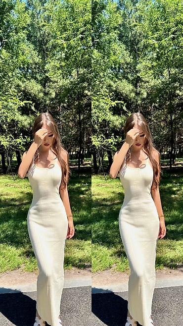 лапша: Повседневное платье, Осень-весна, Длинная модель, Трикотаж, Лапша, Стандарт — 3
