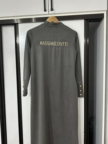 женские пальто бойфренд: Элегантное женское платье от Massimo Contti в темно-сером цвете