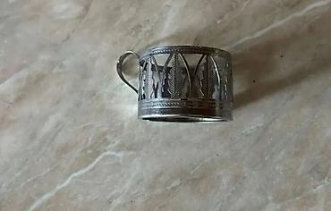 Metall fincanaltı (stəkanaltı) – tutacaqlı - Material: metal ərintisi