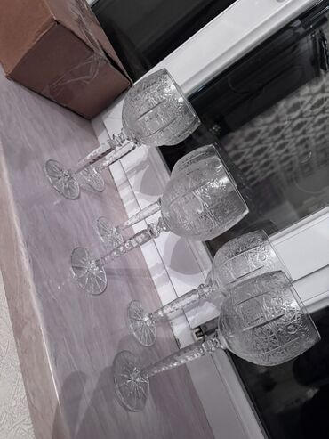 Qədəhlər: Qədəhlər, rəng - Ağ, Xrustal, 4 ədədli dəst — 4