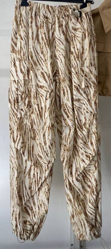 женские брюки на зиму: Карго, Хлопок, Высокая талия, Италия, Лето, S (EU 36)