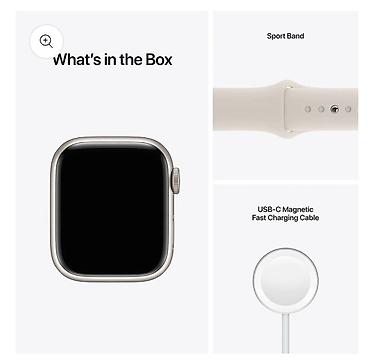 Apple Watch: Умные часы Apple Watch Series 7, алюминий, светлый ремешок - — 5