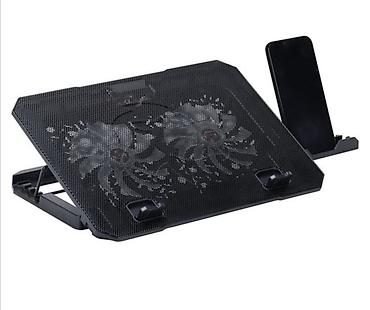 him rs: Hladnjak/postolje za laptop sa dvostrukim ventilatorima i držačem za — 2