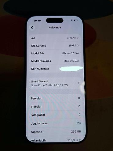 iphone 16 mavi: IPhone 17 Pro, 256 GB, Face ID — 3