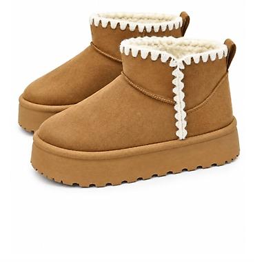 ugg mini cizme: Ženske zimske čizmice – kratke, sa platformom i dekorativnim prošivom — 3