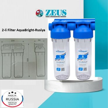 filter su: 2-li su filtri sistemi AquaBright – Rusiya istehsalı - İki mərhələli
