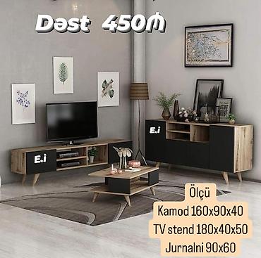 мебель для гостиной: Qonaq otağı mebel dəsti Tərkib: - TV stend: 180×40×50 sm — açıq rəfli — 1