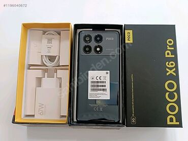 телефон 128: Poco X6 Pro 5G, Колдонулган, 256 ГБ, түсү - Кара, 2 SIM