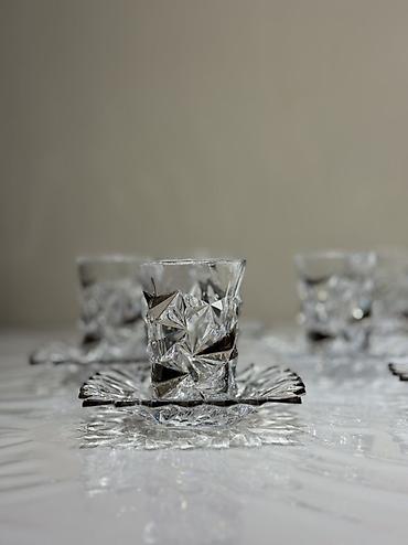 tom stekan: Çay dəsti, Xrustal, Bohemia, 6 nəfərlik, Çexiya — 2