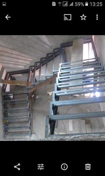 Лестницы: Лестница контейнер перилла магазин навес крыша ж.б сварка жумуштарын