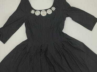 czarna sukienki prążkowana: Dress, M (EU 38), condition - Very good