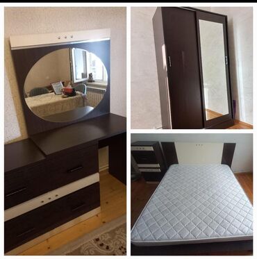 qazon tumu: 2 односпальные кровати, Шкаф, Трюмо, 2 тумбы, Б/у