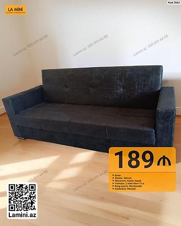 Mebel: Divan - Ölçü: 200 sm - Mexanizm: açılan, bazalı (yataq funksiyası və — 1