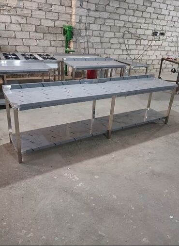 Nerjaveykalar: Nerj stollar iş masaları yıqırıq. paslanmaz poladdan yüksək — 7