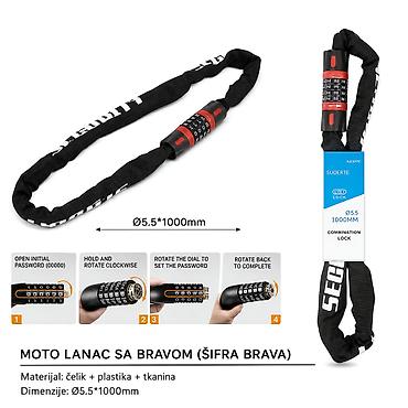 KMT Lozinka za zaključavanje lanca motocikla 2001254-A Lančana brava