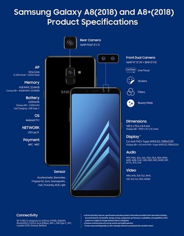 a8 v Azərbaycan | SAMSUNG: Samsung Galaxy A8 Plus | 32 GB rəng - Qara