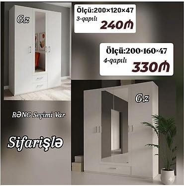 Sifarişlə dolablar: Düz dolab, Paltar üçün, Açılan, Korpuslu, 3 qapılı — 1