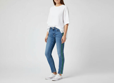 jeansy damskie z lampasami: H&M, Jeans for women, size M