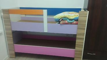 bunk bed: Двухъярусная детская кровать, Б/у, ЛДСП — 1