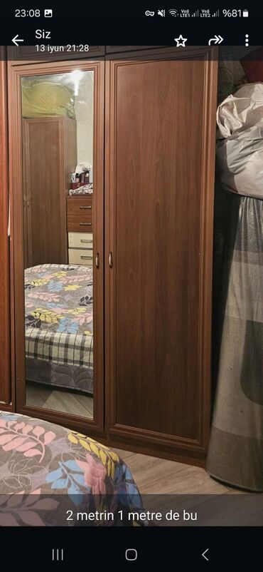 paltar şfaneri: Гардеробный шкаф, Б/у, 4 двери, Распашной, Прямой шкаф, Азербайджан