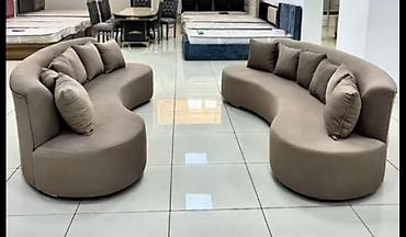 Mebel dəsti – 2 ədəd modern dizaynlı, S formalı yumru künclü divan -