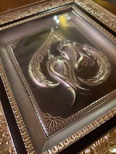Ev üçün dekor: DINI çərçivəli relyef tablo - Material: Metalik effektli relyef — 2
