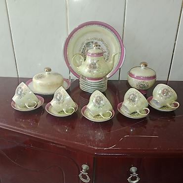 güll: Çay dəsti, rəng - Çəhrayı, Farfor — 1