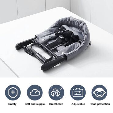 Hranilice: Prijenosna viseća stolica za bebe – siva - Stolica koja se lako — 2