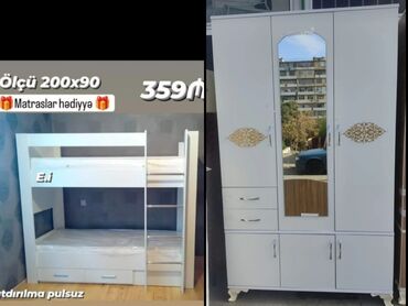 Yataq otağı dəstləri: İkinəfərlik çarpayı, Dolab, Yeni