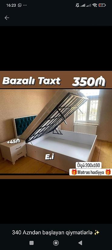 Bazalı taxt – ölçü 200x160 sm. Qaldırılan mexanizmli bazalı lalafo.az -da Bazalı taxt – ölçü 200x160 sm. Qaldırılan mexanizmli bazalı