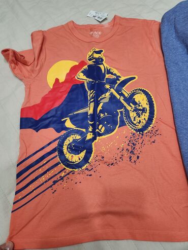 футболка мужские: Детский топ, рубашка, цвет - Оранжевый, Новый