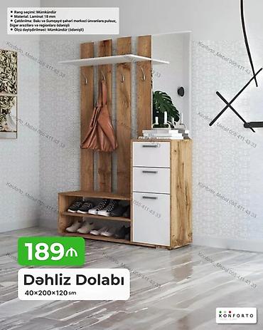asma guzgu: Dəhliz Dolabı – 40×200×120 sm - Funksional dizayn: üst rəf, 4 ədəd — 1