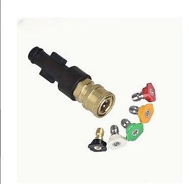 Tools & Equipment: Adapter za prskalice pod pritiskom + set brzih dizni 1/4" — 1