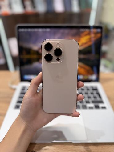 IPhone 16 Pro, Б/у, 256 ГБ, Desert Titanium, Защитное стекло, Чехол, 86 %