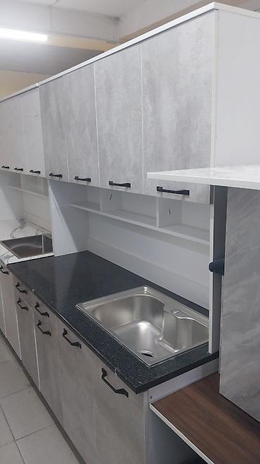 silver kitchen: Кухонный гарнитур, Новый, цвет - Белый, ДСП, Бесплатная доставка — 8
