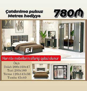 tek kravat işlənmiş: 2 təknəfərlik çarpayı, Dolab, Komod, Termo, Yeni — 7