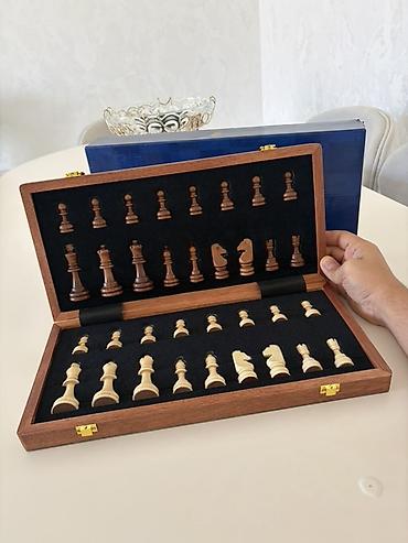 İdman oyunları: Taxta şahmat dəsti – Gold Knight Chess Set - Klassik dizaynlı — 2