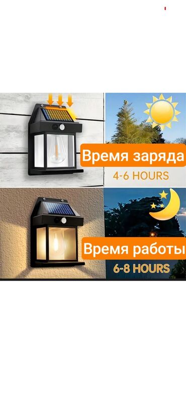 Все для дома и сада: Светильник настенный на солнечной батарее / Уличный светильник с