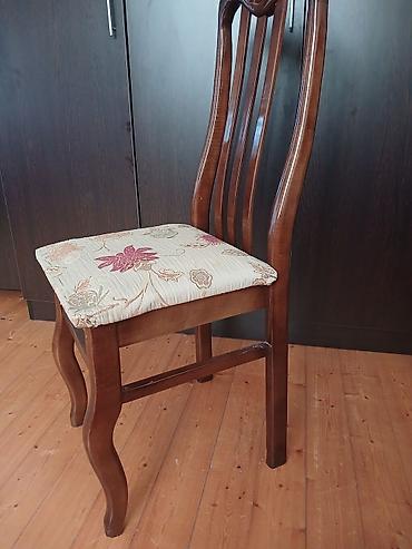 epoksi masa: Taxta yemək otağı stulu 6 eded - Material: bərk ağac (tünd qəhvəyi — 2