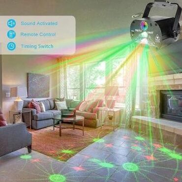 Проекторы: Светодиодно-лазерный цветомузыкальный диско проектор 60 шаблонов — 7