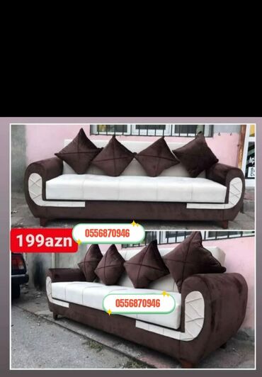 Sifarişlə divanlar: Divan, Qonaq otağı üçün, Parça, Bazalı, Açılan — 6