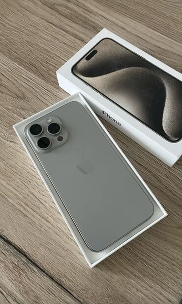 фото кабинка: IPhone 15 Pro Max, Колдонулган, 256 ГБ, Natural Titanium, Каптама, Кабель, Куту, Бөлүп төлөө менен, 91 %
