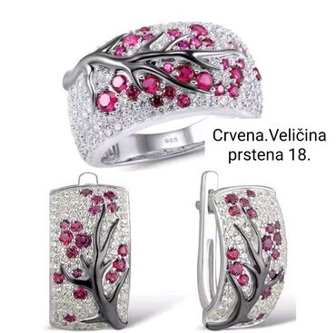ćilibar srebrni nakit крагујевац слике: Set: Minđuše, Prsten, Materijal: Cirkon